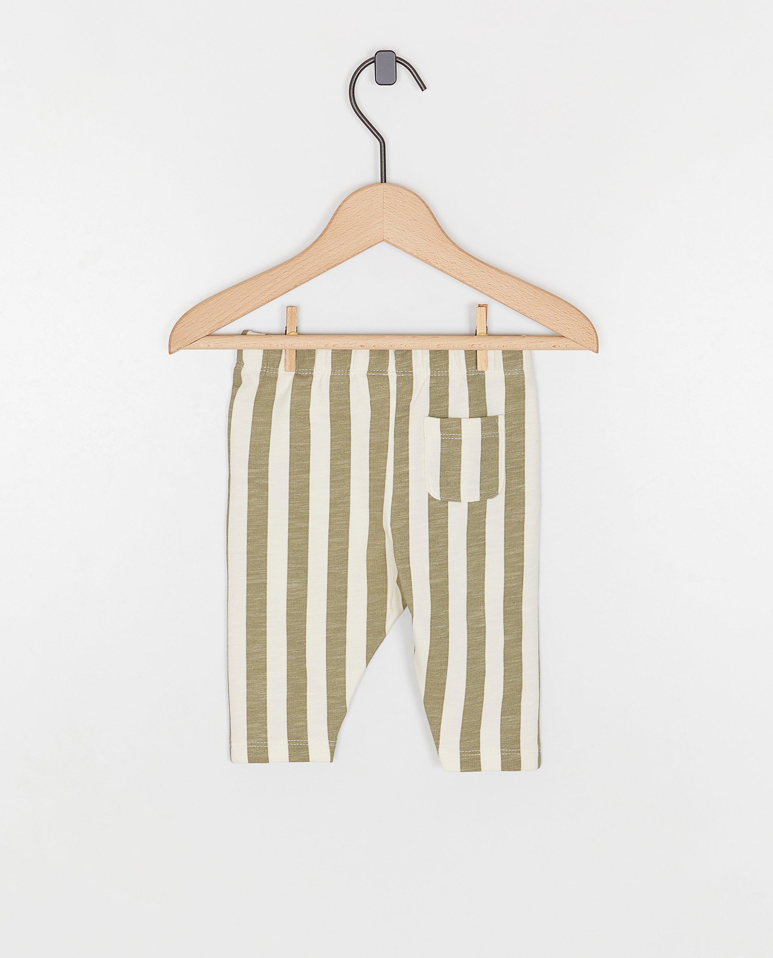 Pantaloni cu dungi verde deschis pentru nou-născuți 50-68