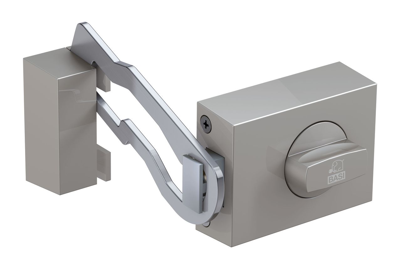 Basi KS500-45 Kastenschloss Sperrbügel (käntig) Silber