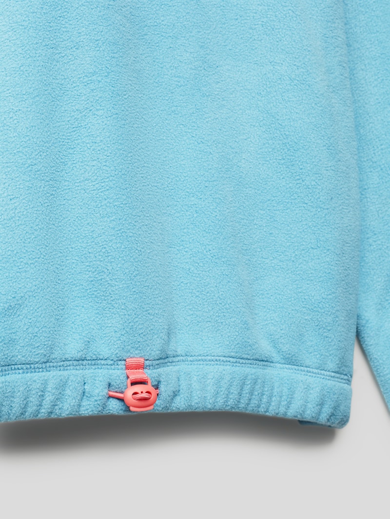 Sweatshirt aus Fleece mit Tunnelzug in aqua blau