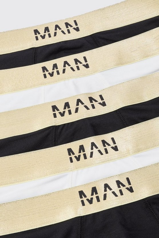 5er-Pack Man-Dash Boxershorts mit goldenem Bund