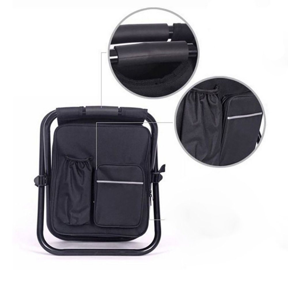 Zeaicos Angelhocker Angelhocker mit Kühlfach Campingstuhl Falt-Hocker & Kühltasche in 1