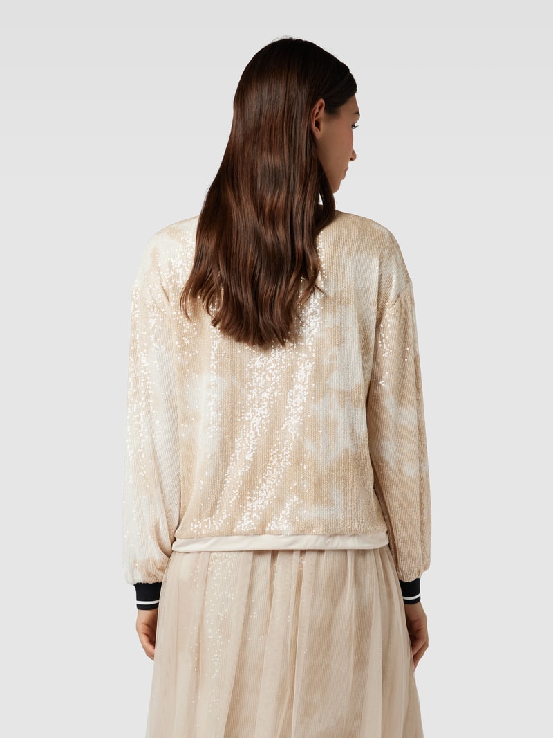Pullover mit Paillettenbesatz in sand