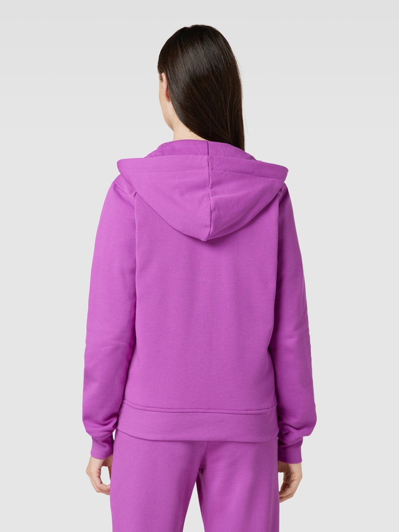 Sweatjacke mit gerippten Abschlüssen in lila