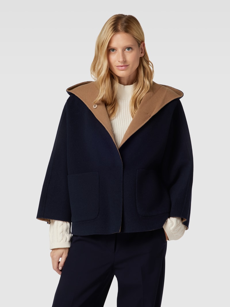 Jacke mit Druckknopfleiste Modell 'MAGNO' in marineblau