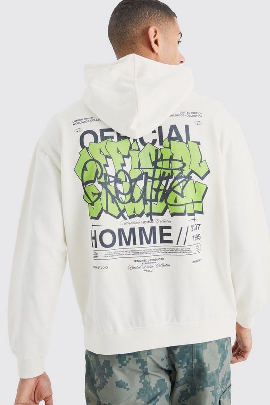 Oversize Hoodie mit Graffiti-Print
