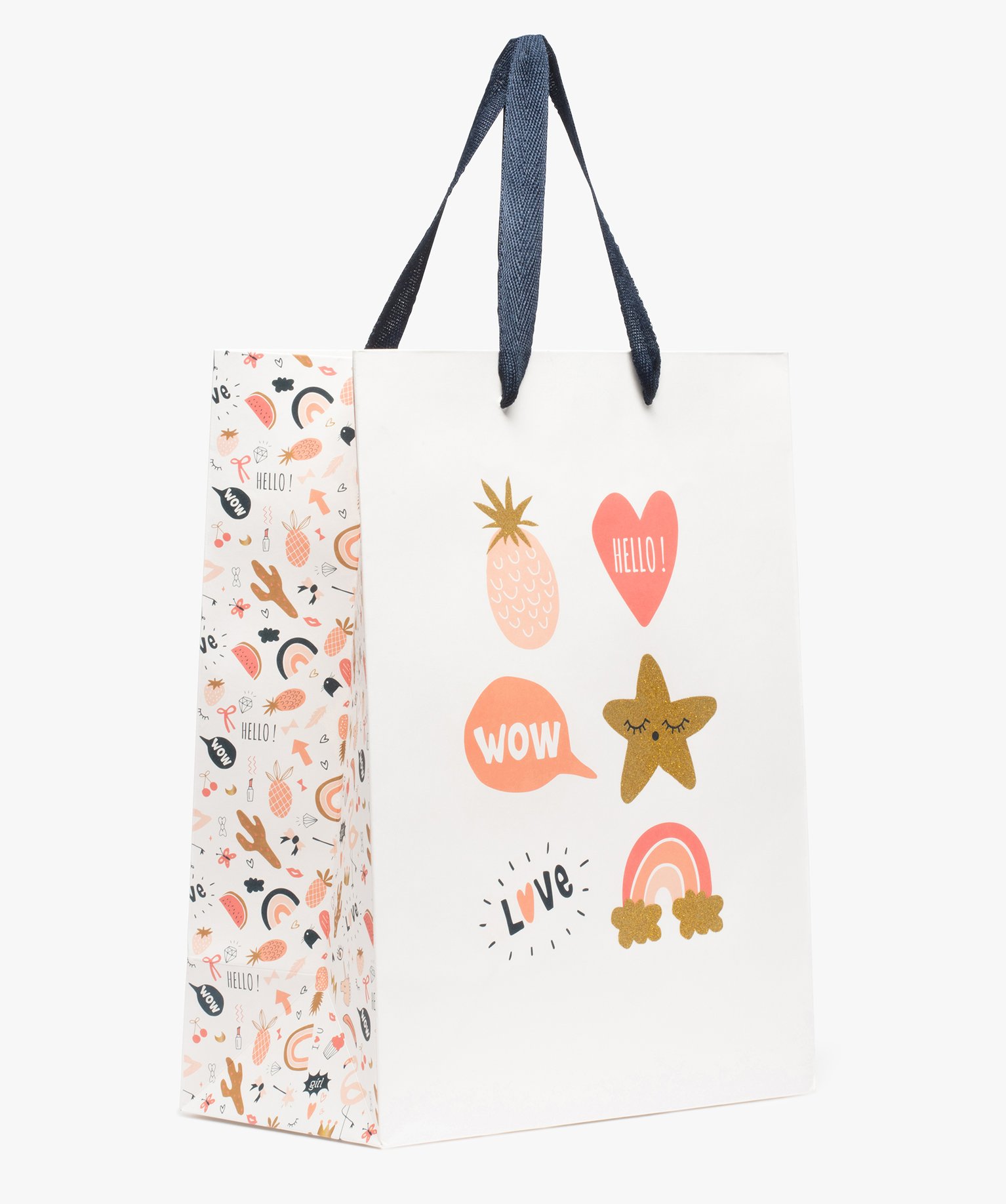 Sac cadeau fille imprimé à en papier recyclé multicolore | GEMO