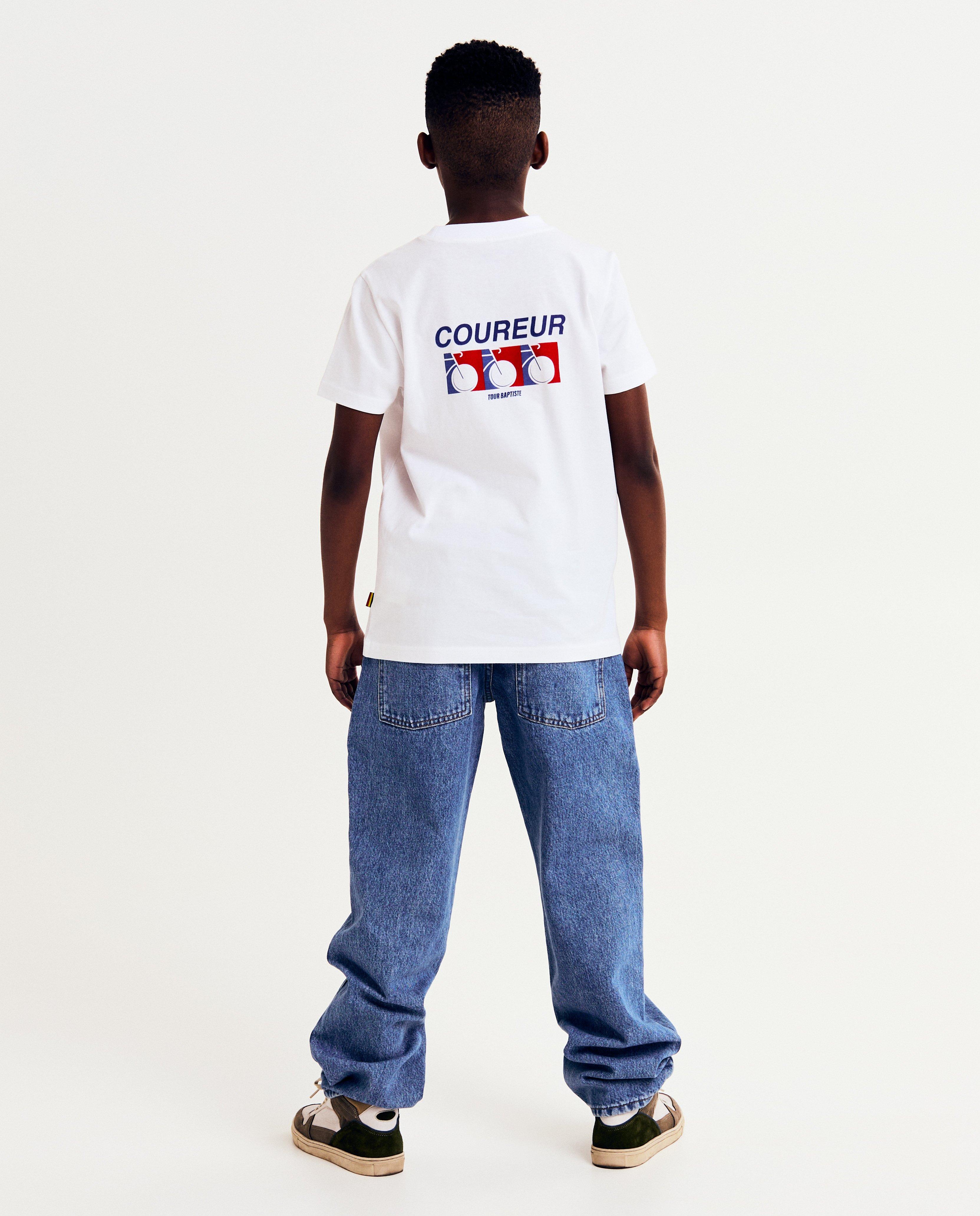 Baptiste organikus pamut póló hátulról nyomtatott mintával, unisex, 134-170 fehér