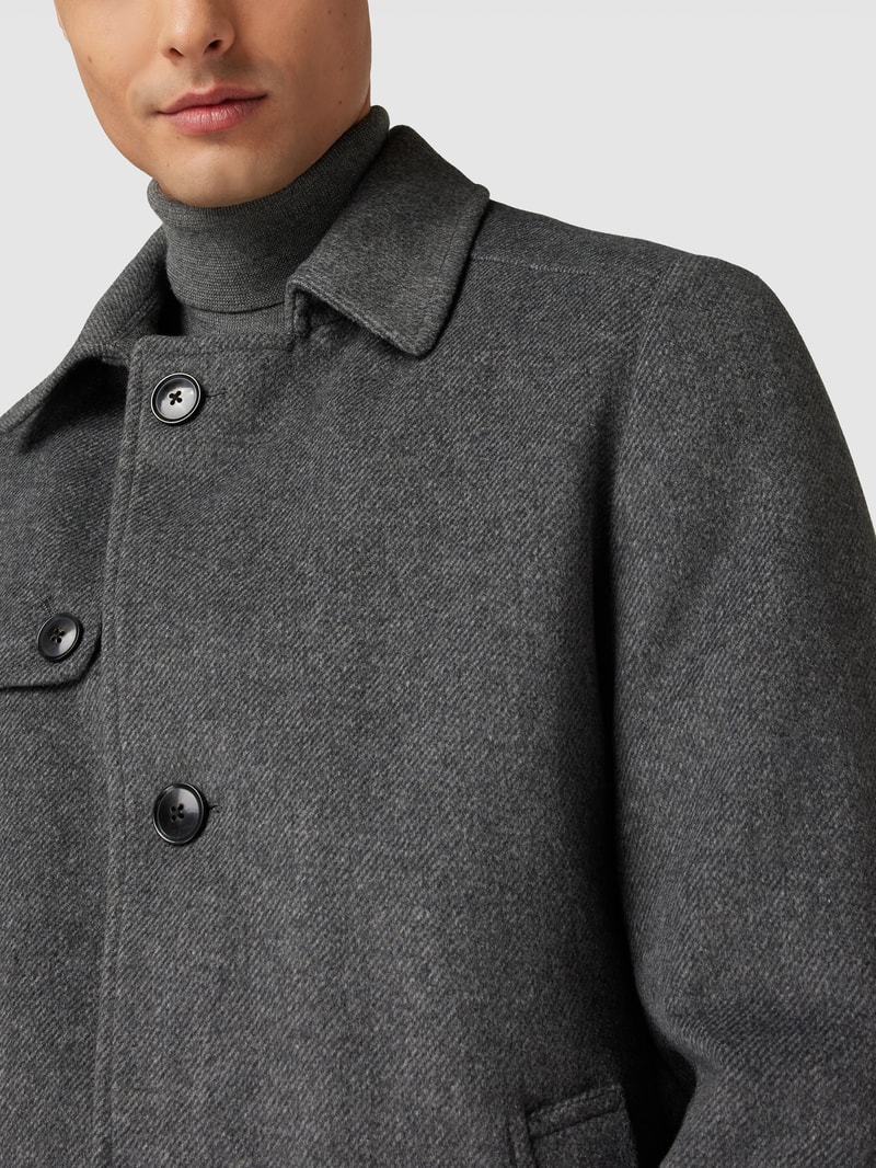 Mantel mit Kragen Modell 'Napoleon Collar' in hellgrau