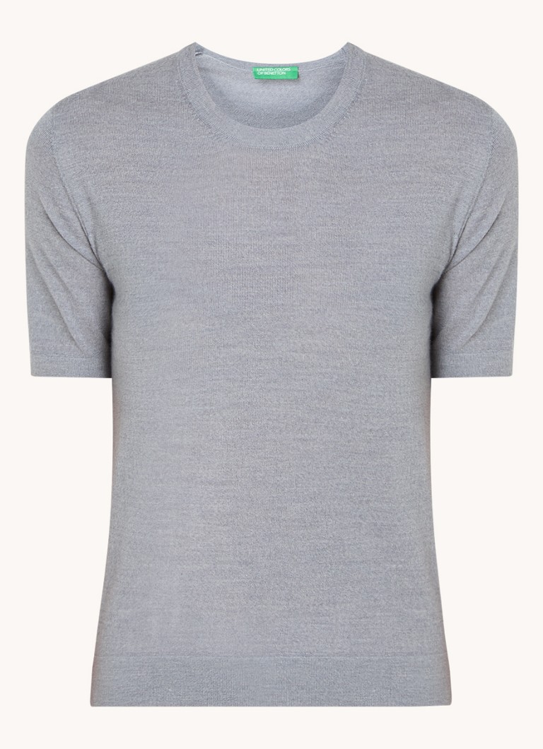 Benetton Fine-knit virgin wool top with round neckline