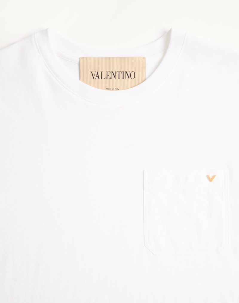 Camiseta Valentino de algodão com detalhes dourados