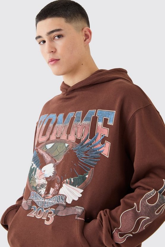 Oversize Hoodie mit Worldwide-Print