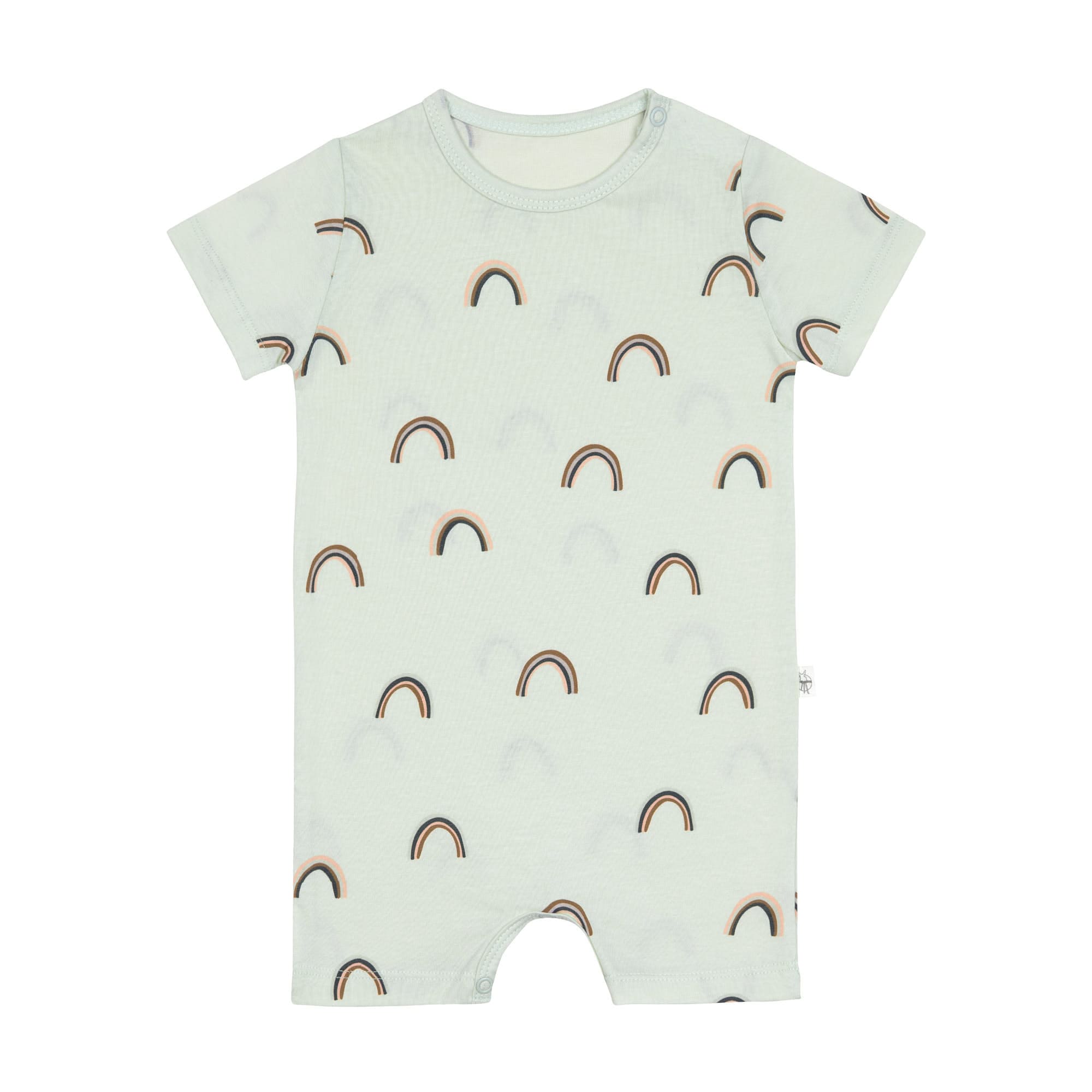 Baby Jumpsuit - Bio Baumwolle, Regenbogen, Mint
