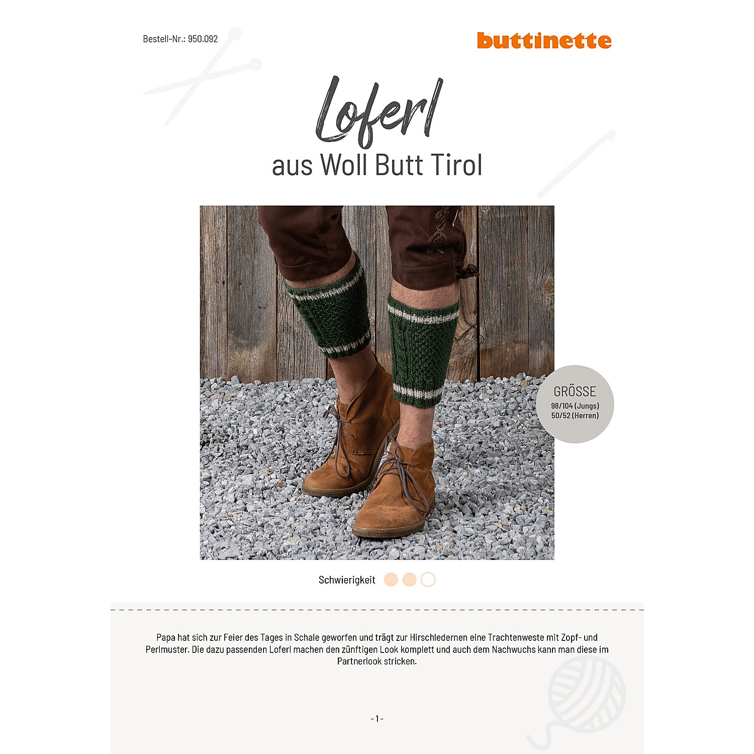 Strickanleitung - Loferl aus Woll Butt Tirol