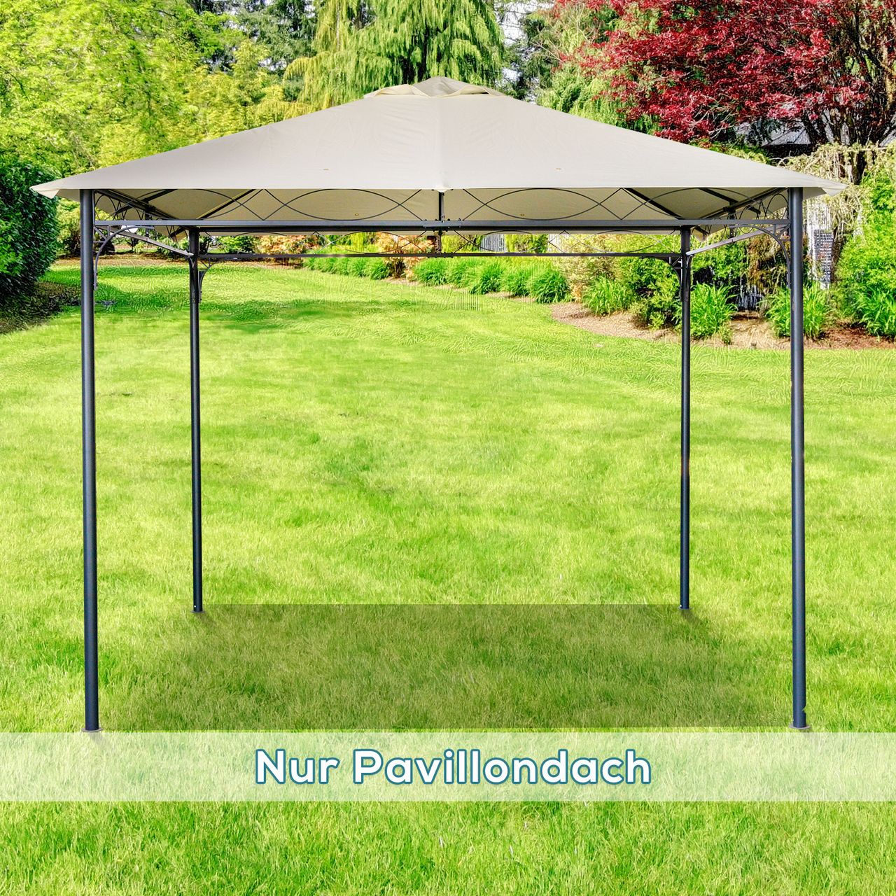 Outsunny Pavillondach, Ersatzdach für Pavillon, Pavillonabdeckung, Sonnenschutz Polyester, Beige, 3 x 3 m