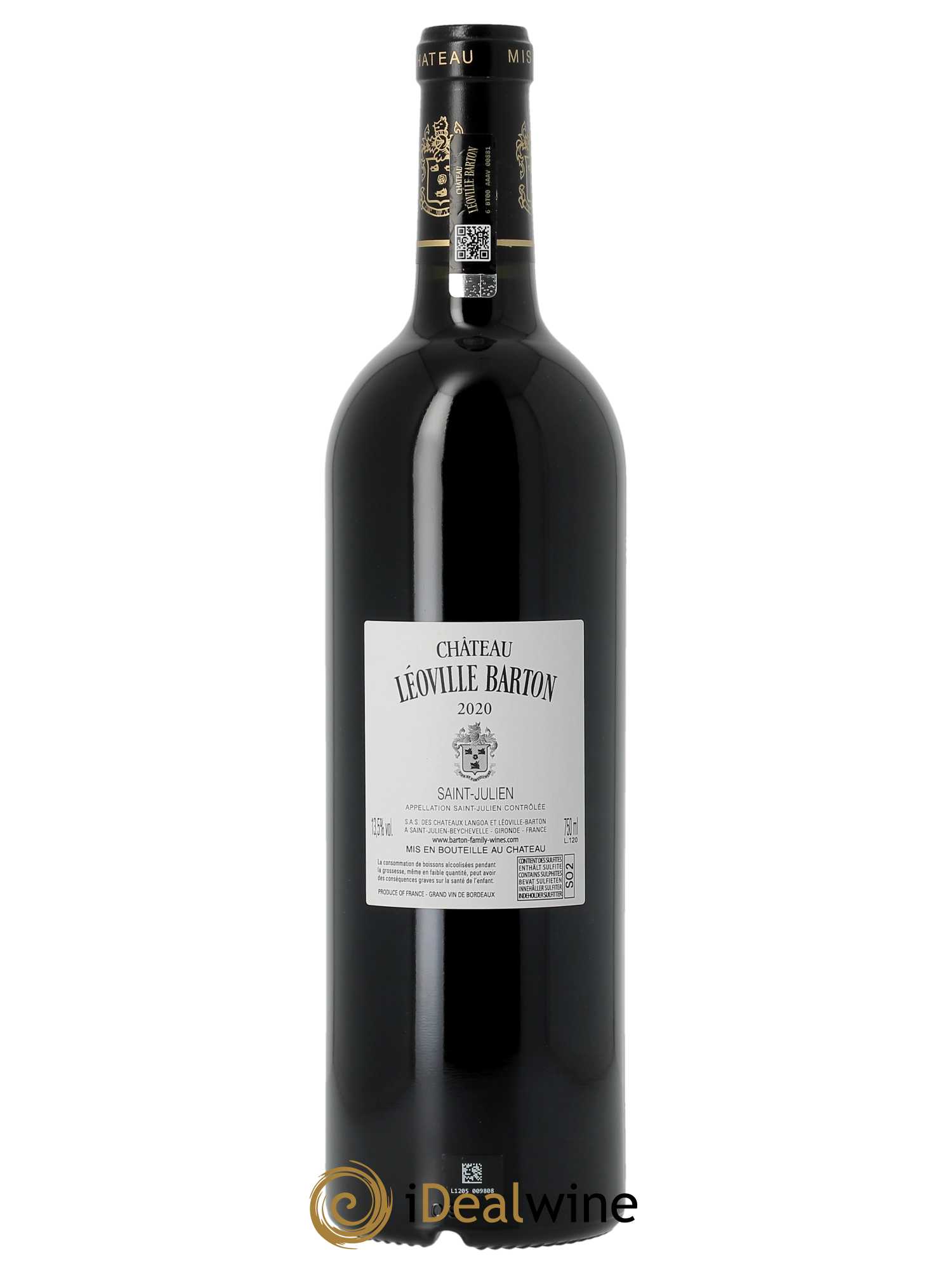 Château Léoville Barton 2ème Grand Cru Classé (CBO à partir de 12 BTS) 2020 - Lot de 1 Bouteille