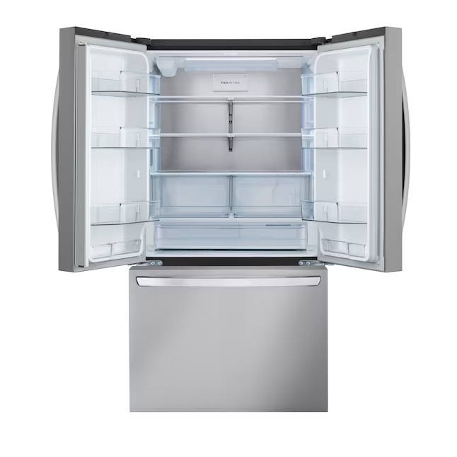 LG Counter-Depth MAX 26.5-cu ft Counter-depth Smart French Door Refrigerator with Ice Maker (Stainless Steel) ENERGY STAR