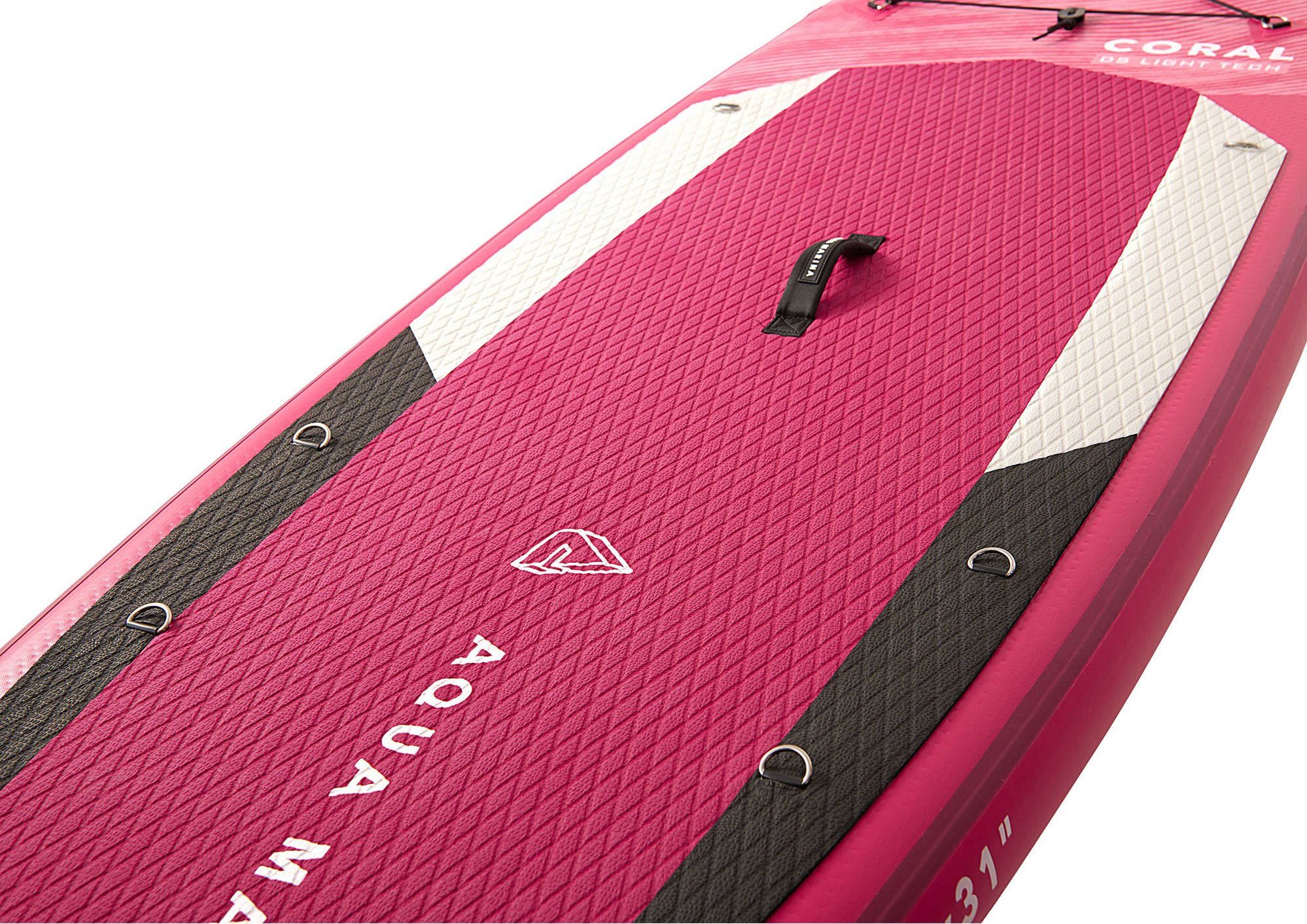 Aqua Marina Inflatable SUP-Board Coral Stand-Up, (Set, 7 tlg., mit Paddel, Pumpe und Transportrucksack)