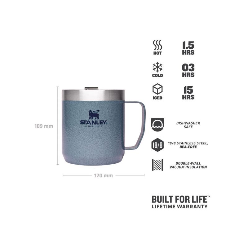 Stanley Campingbecher, Classic Legendary Camp Mug 12oz \/ 350ml Hammertone Ice