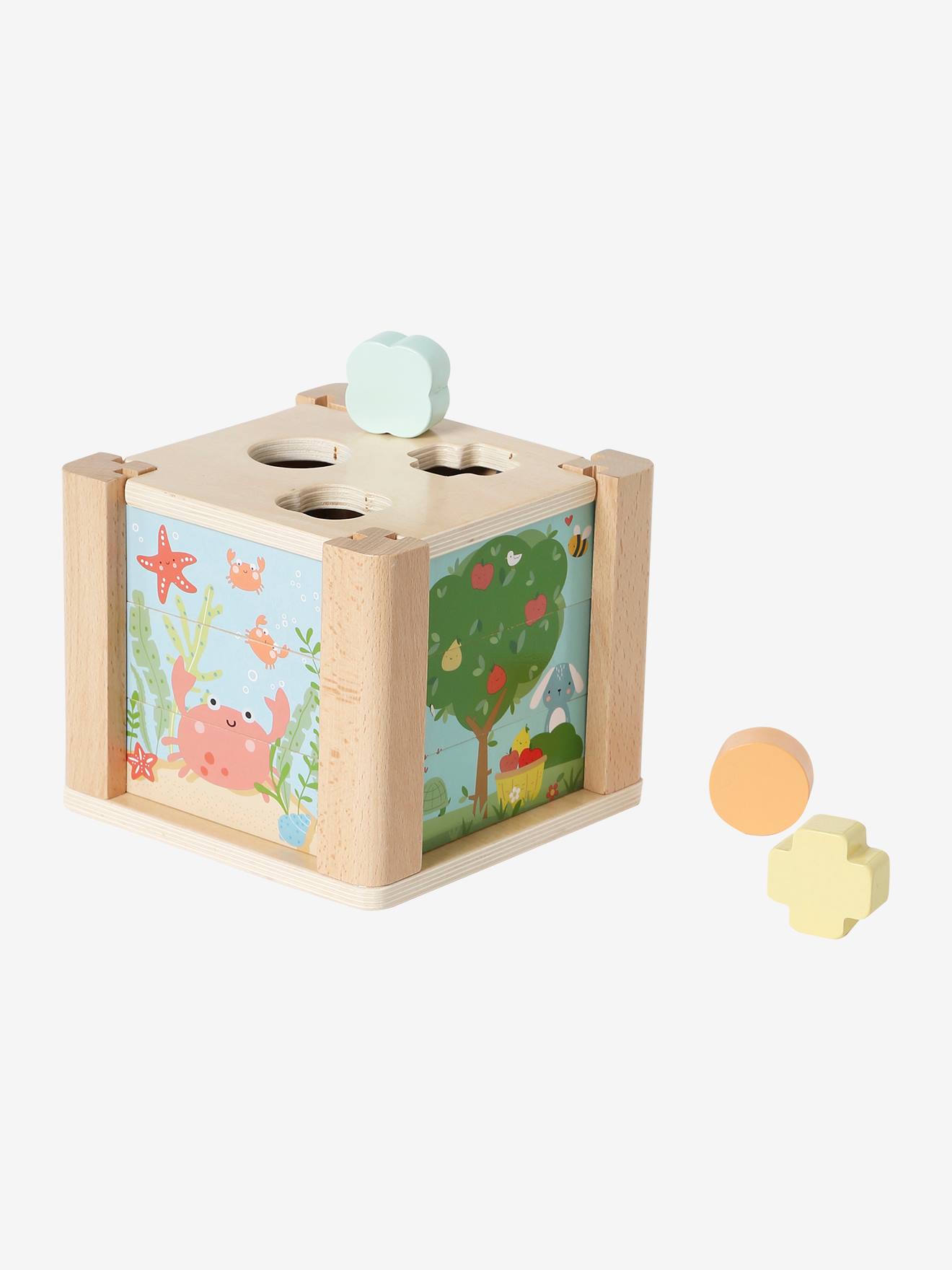 Vertbaudet Baby Activity-Würfel Holz FSC - grün