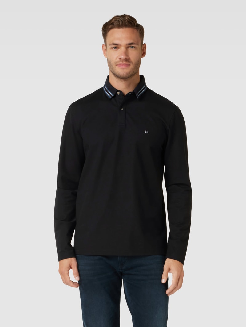 Poloshirt mit Polokragen in schwarz