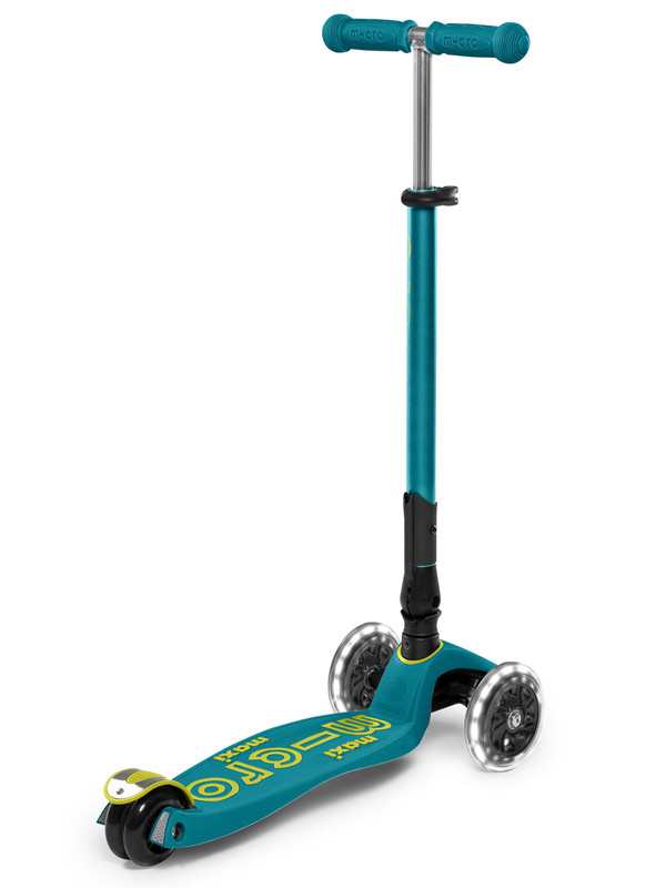 Trottinette Maxi Micro Deluxe pliable Bleu Pétrole LED