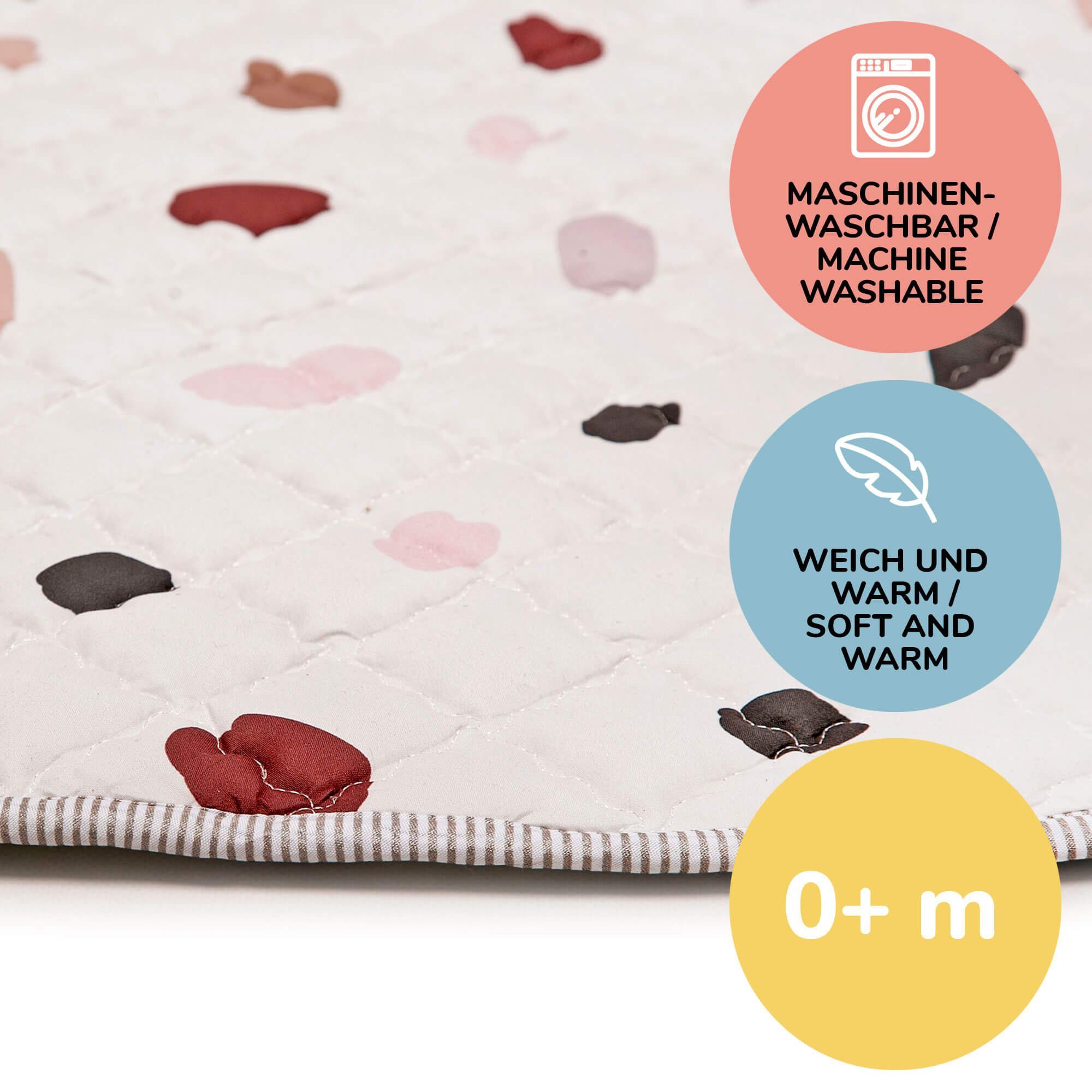 Krabbeldecke für Baby 1,5m, Krabbelmatte, Spielmatte mit Rutschfester Unterseite, Hakuna Matte