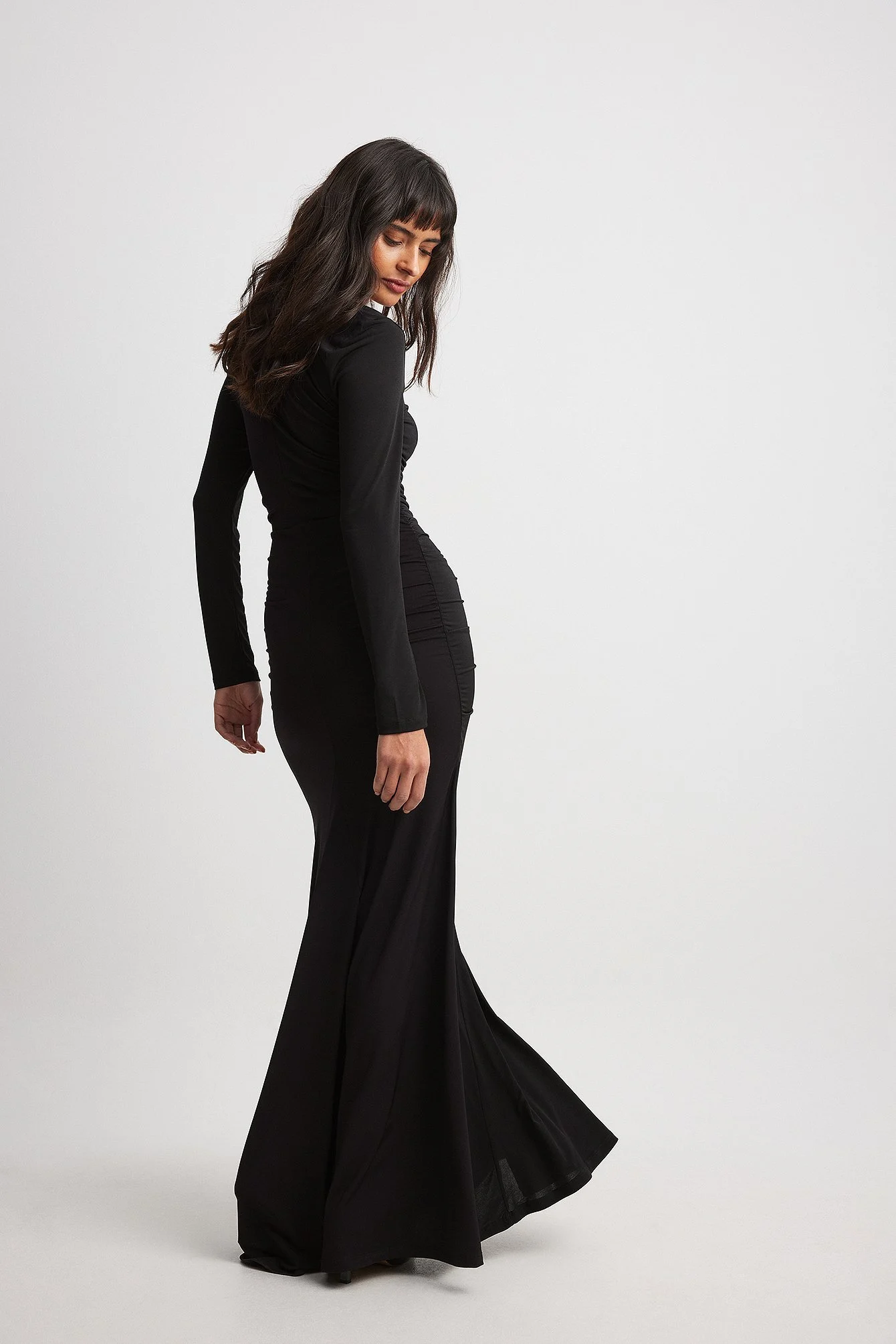 Drapiertes Jersey-Maxikleid
