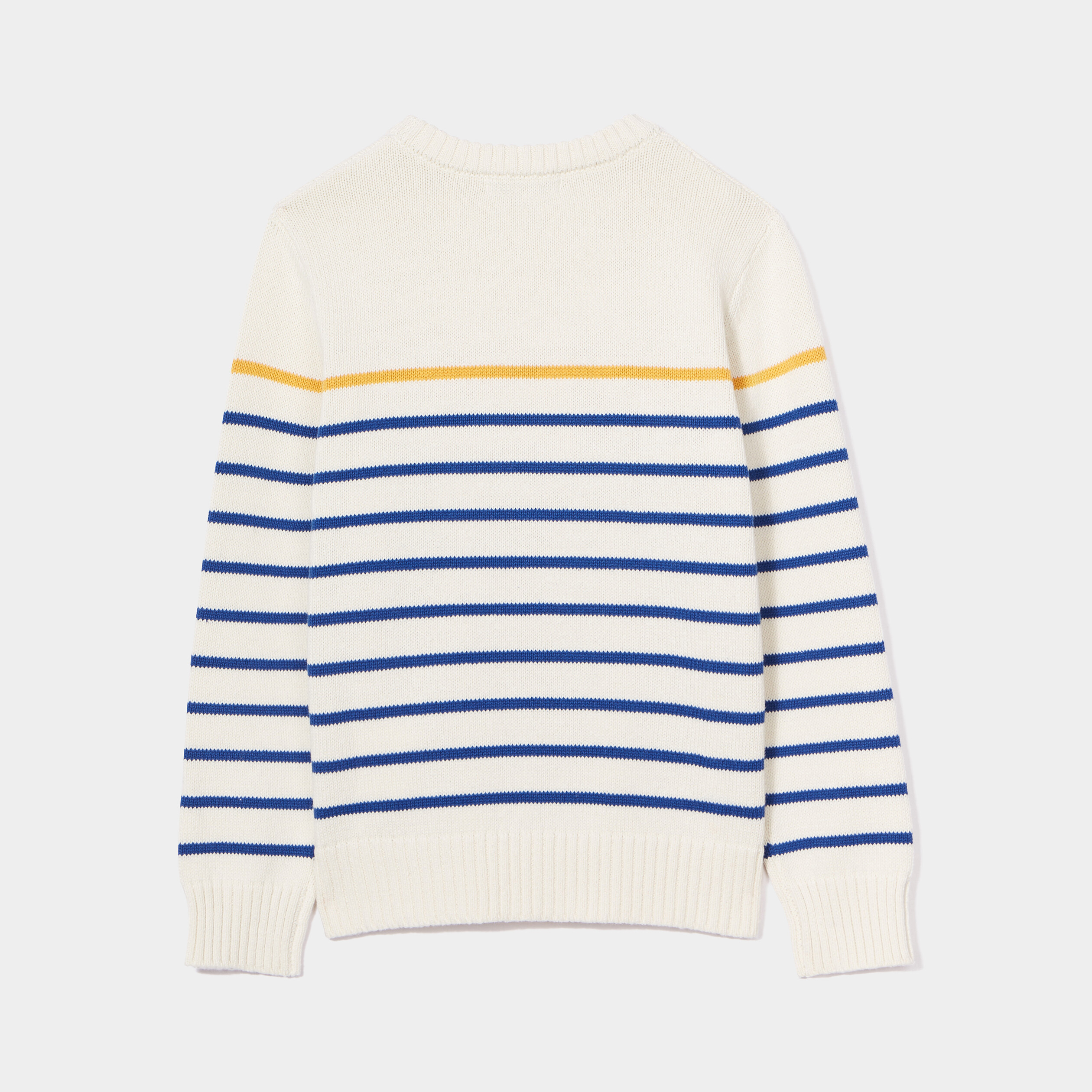 Pull col rond coton manches longues ecru garçon | La Halle