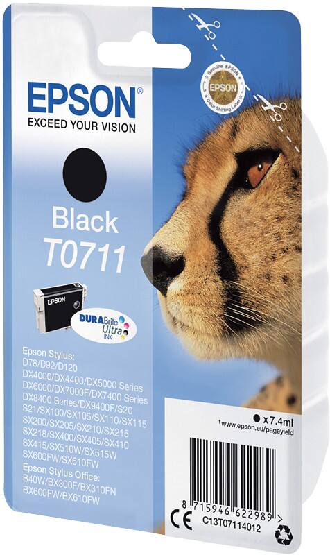 Epson T0711 Original Tintenpatrone C13T07114012 Schwarz