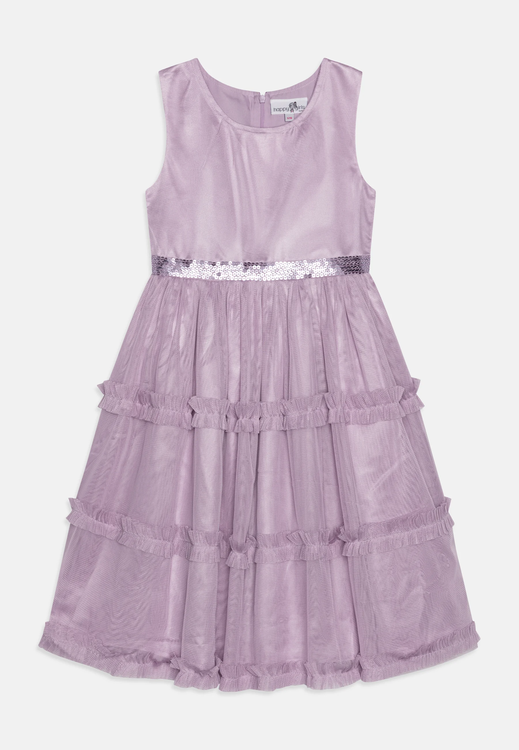 VESTIDO DE FIESTA CON VOLANTES Y LENTEJUELAS para niñas felices - Vestido elegante