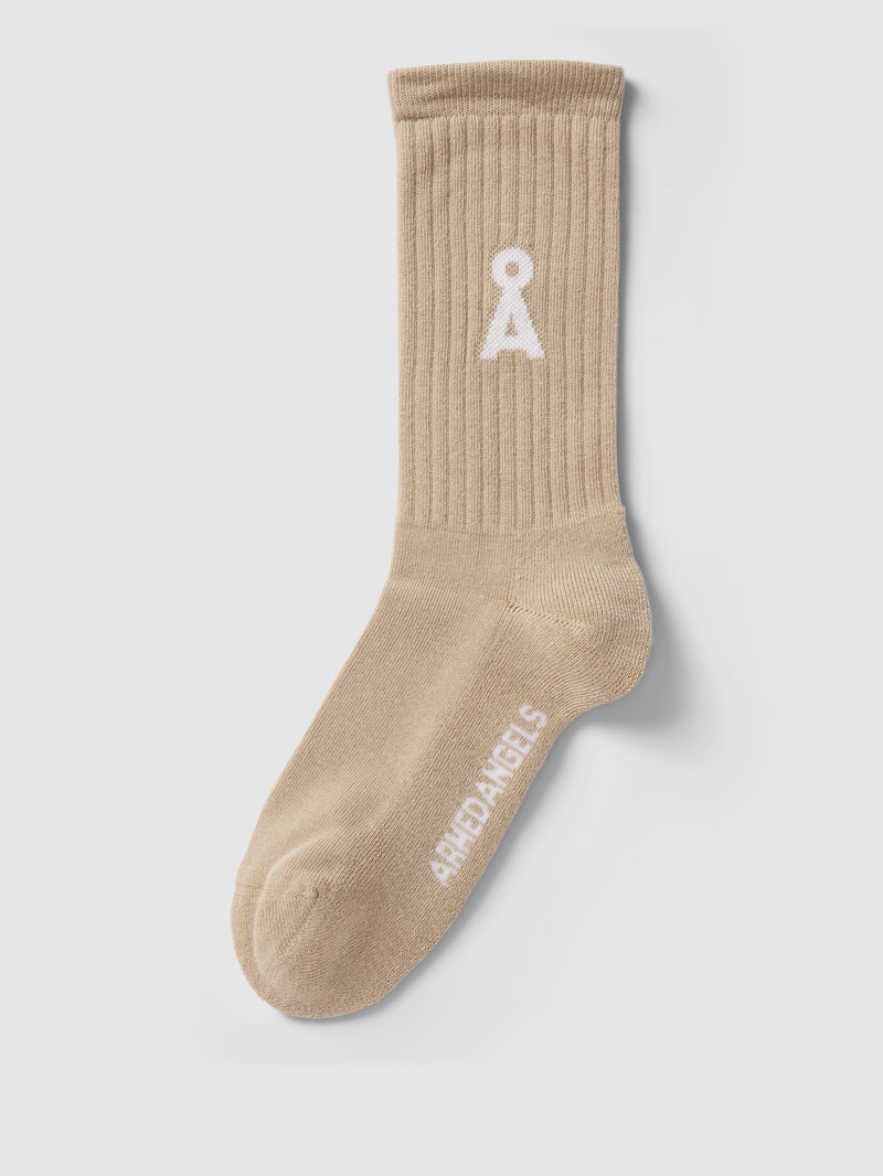 Socken mit Label-Details Modell 'SAAMUS BOLD' in sand
