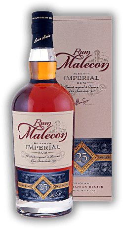 Malecon Reserva Imperial 25 Anos Malecon Reserva Imperial 25 Anos Perfekt orchestrierter Super-Premium-Rum. Alter 25 J. - 0,7	 Liter - Vol 40%