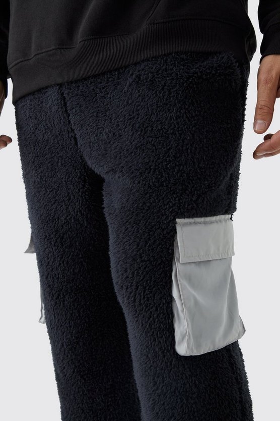 Tall Borg-Jogginghose mit Nylon Cargo-Taschen