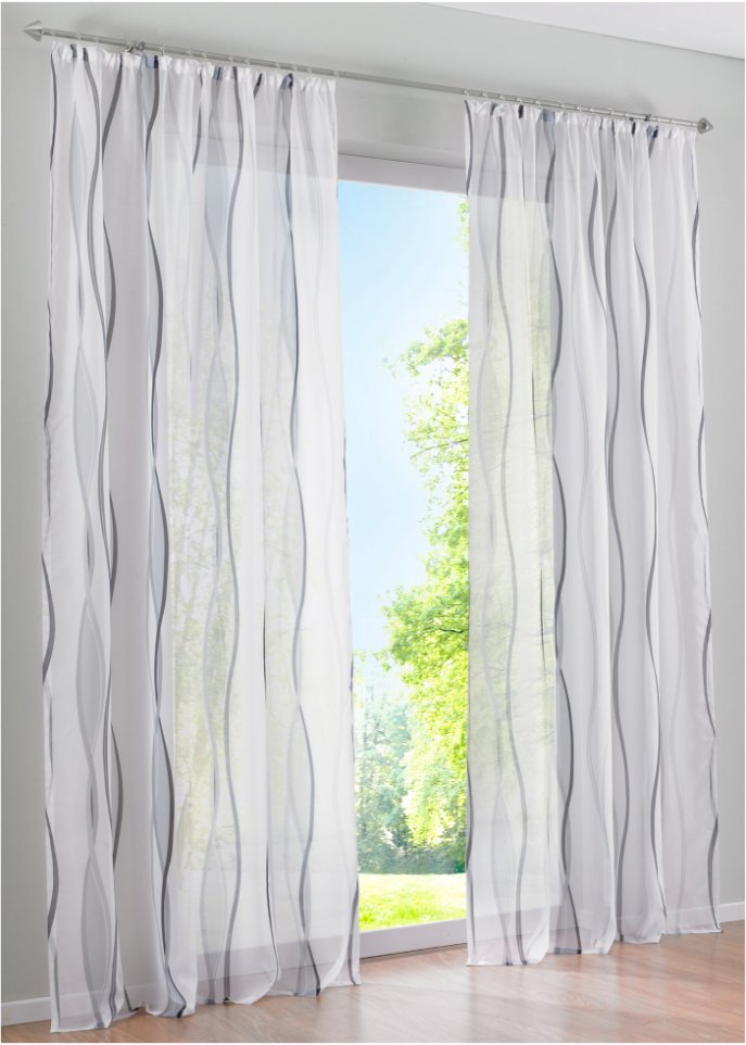 Gardine mit Wellenmuster (1er Pack)