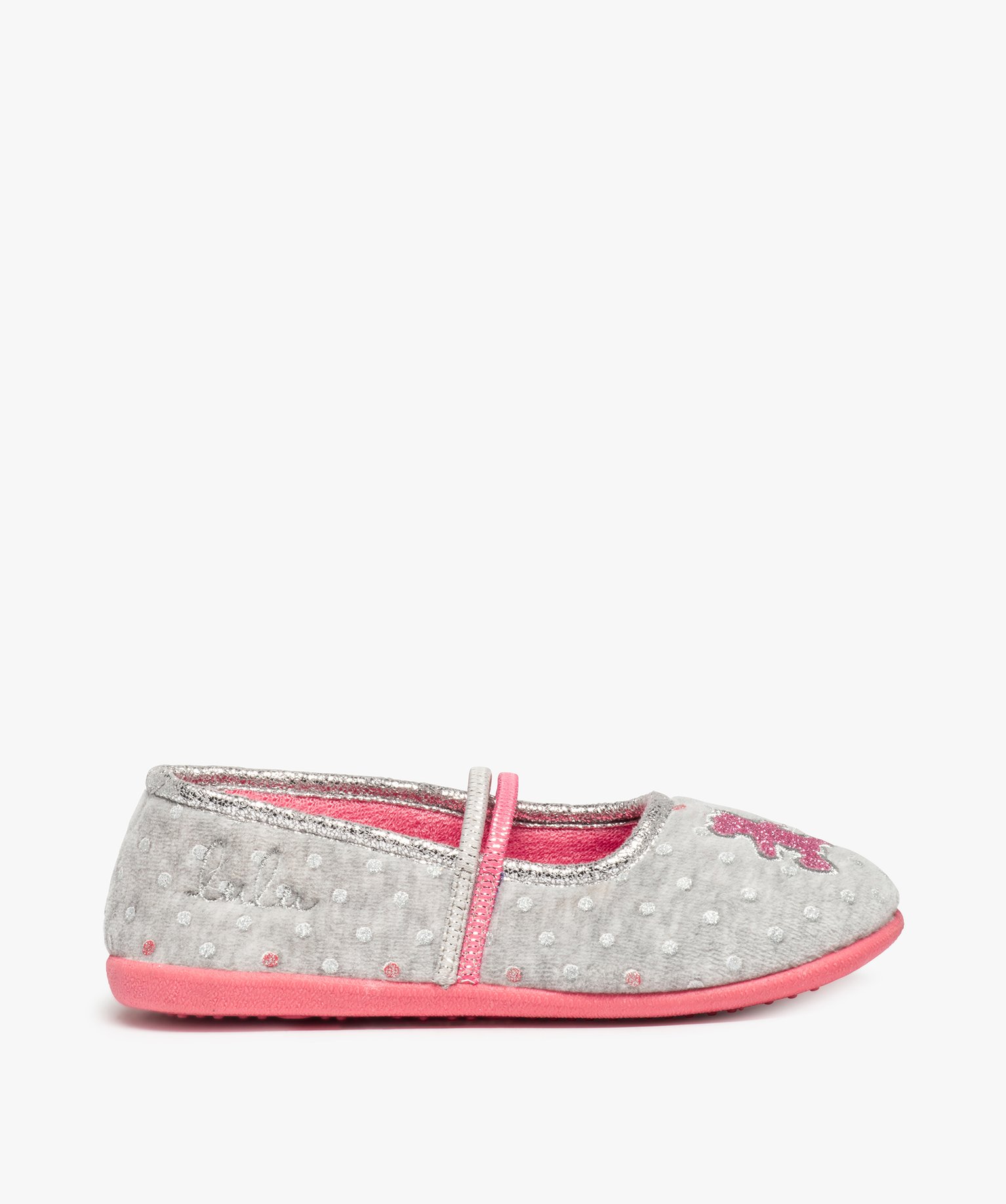 Chaussons fille ballerines à détails brillants - LuluCasta... gris | GEMO