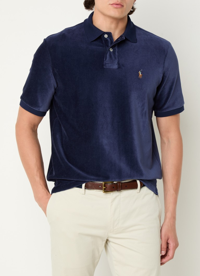 Ralph Lauren korduro polo majica regularnog kroja s vezom logotipa