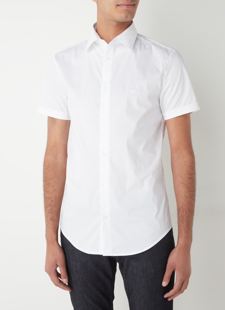 Cămașă cu mânecă scurtă și croială elastică, model Emporio Armani