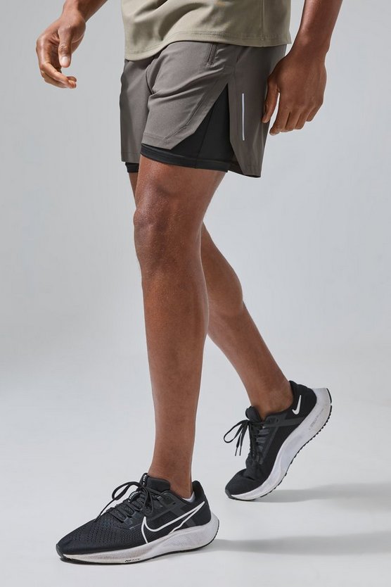 Man Active 2-in-1 Shorts mit extremem Schlitz