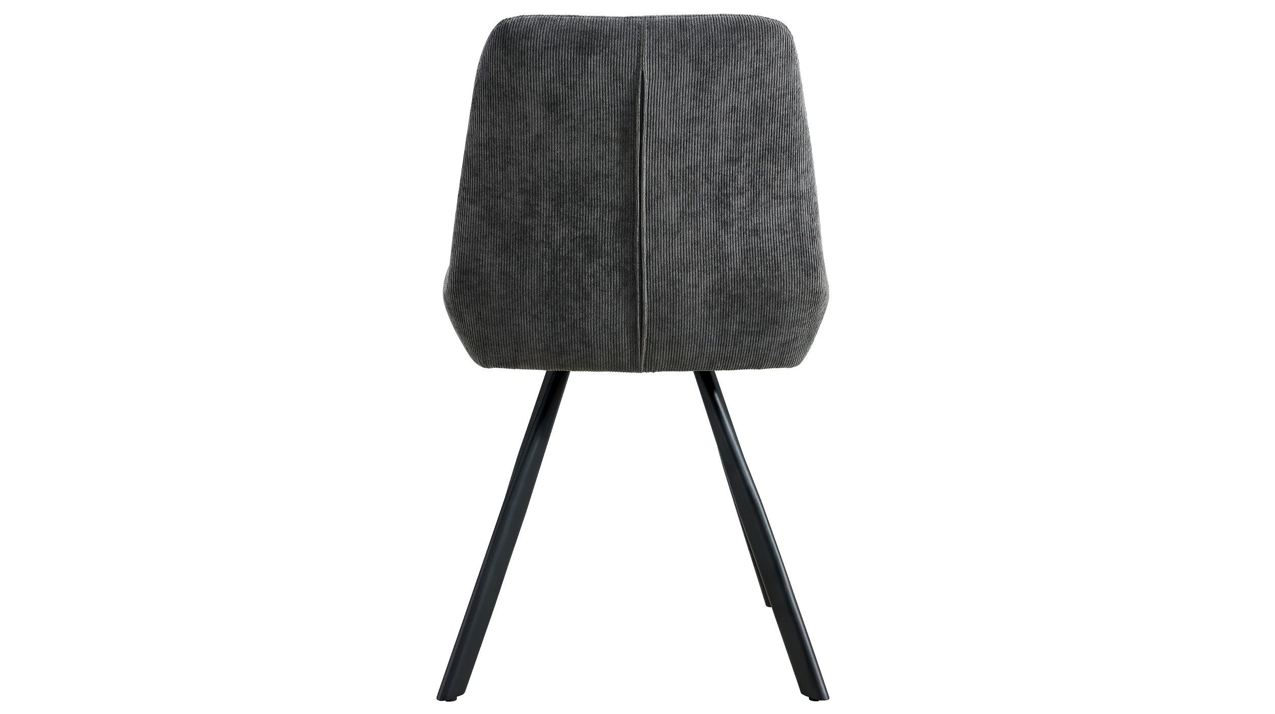 Die Möbelfundgrube® Polsterstuhl ELLI hellgrau oder anthrazit / Cordbezug, Schalenstuhl / Standbeine in Metall schwarz / Sitz gepolstert