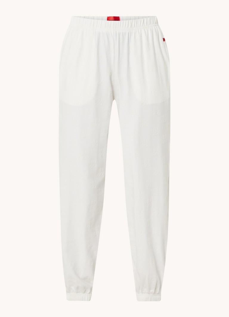 HUGO BOSS Flocky mid-waist tapered fit sweatpants with logo print