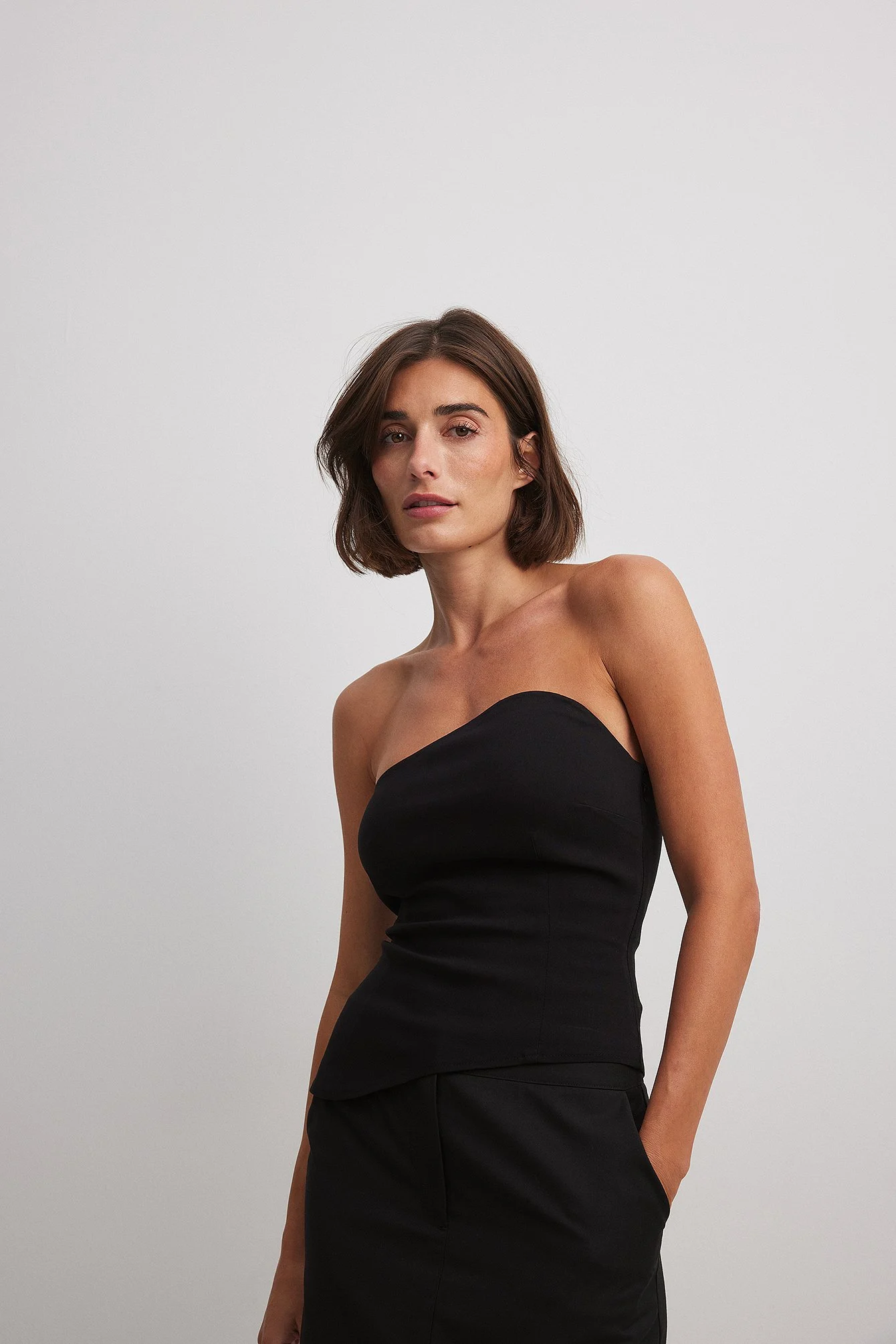 Asymmetrisches Bandeau-Oberteil