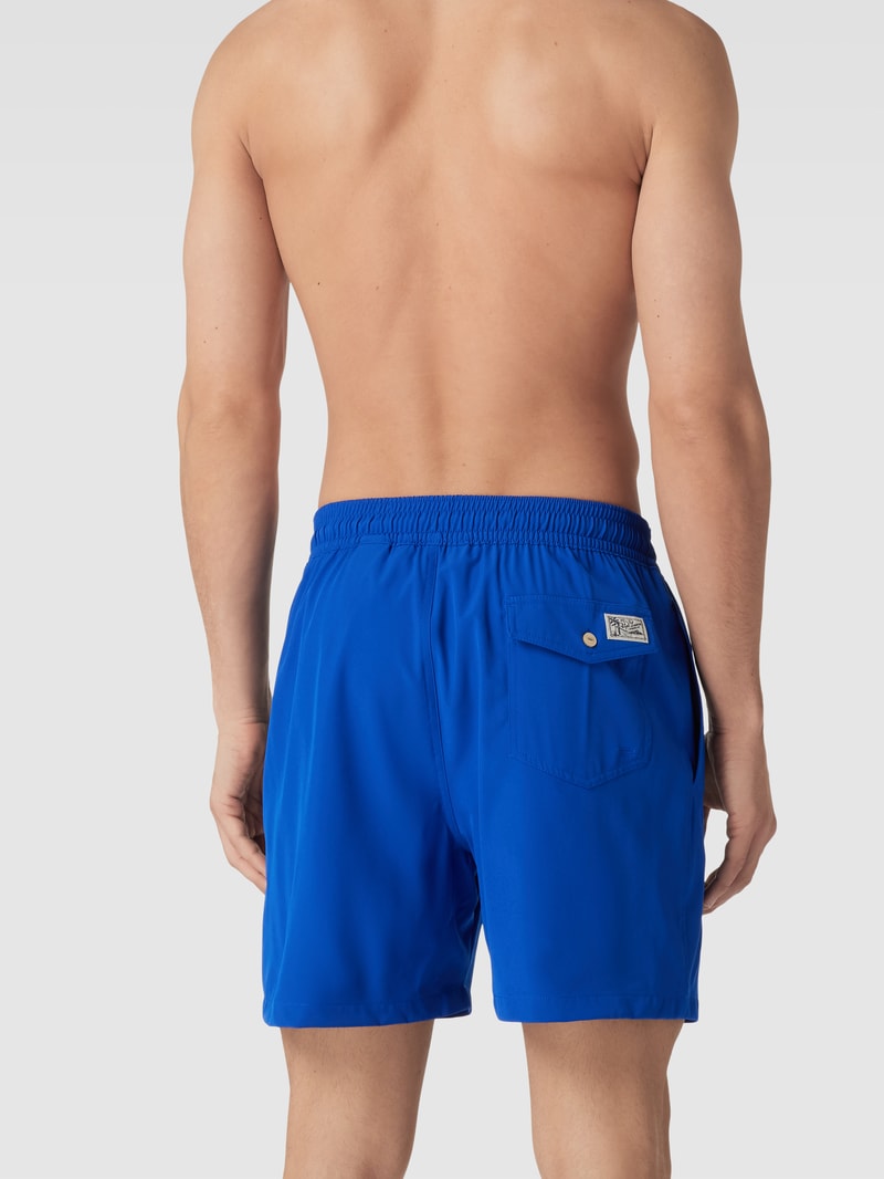 Badehose mit Logo-Stitching Modell 'TRAVELER' in royalblau