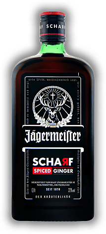 Jägermeister Scharf Hot Ginger Jägermeister Scharf Hot Ginger Verschärfte Ingwer-Variation mit herausforderndem Charakter. 0,7	 Liter - Vol 33%