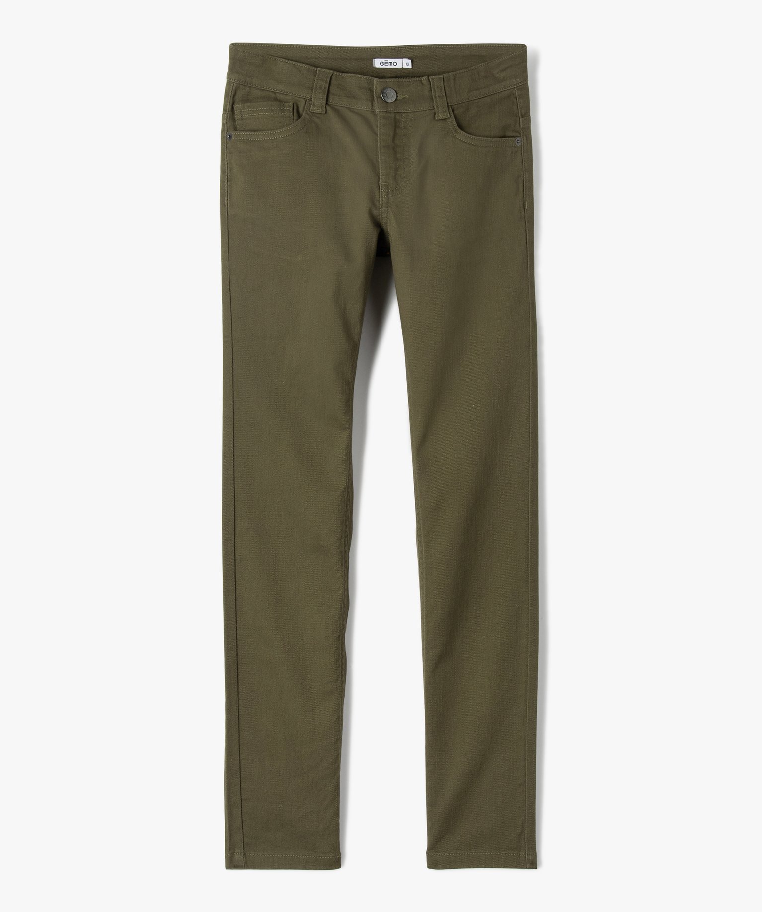Pantalon Garçon style jean slim 5 poches kaki | GEMO
