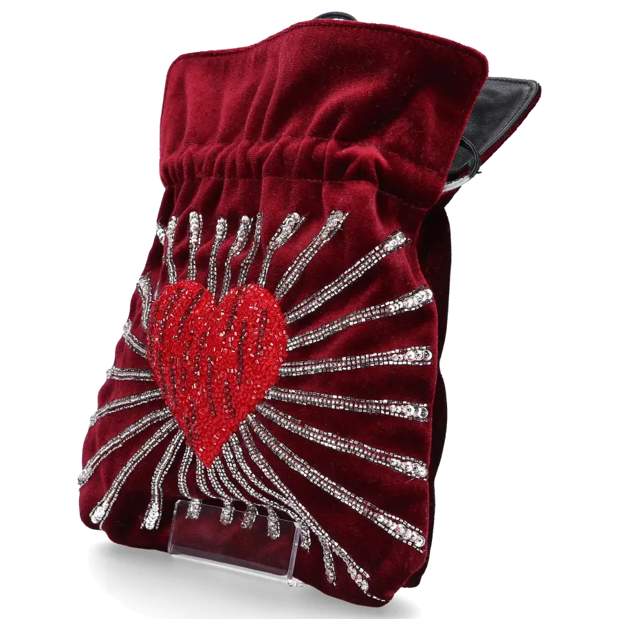 Les Petit Joueurs - Handtasche TRILLY Samt - rot