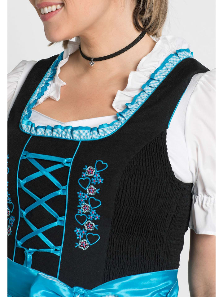 sheego Dirndl in schwarz-türkis günstig kaufen