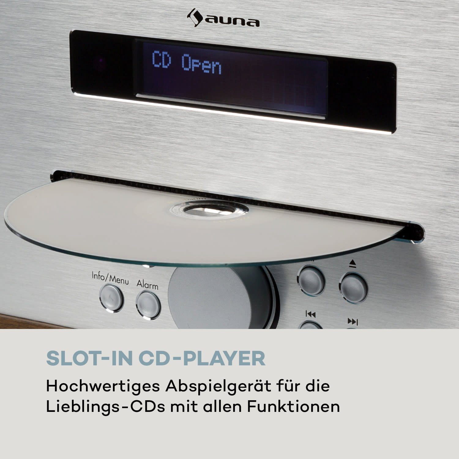 Auna Silver Star CD-DAB Radio (20 W, DAB Plus Radio mit CD Player mit Radio Küchenradio Digitalradio)