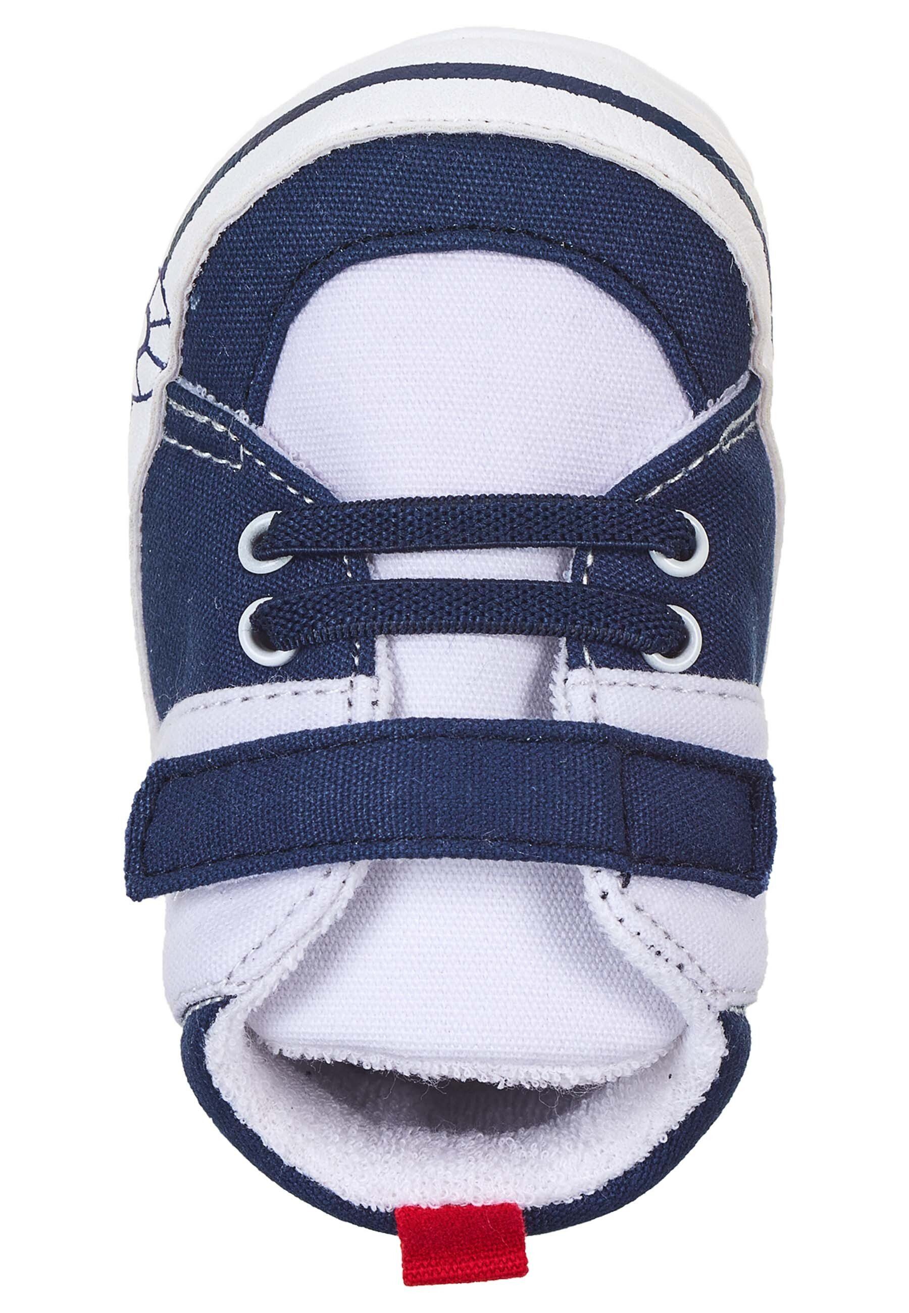 Sterntaler® Baby-Schuh Krabbelschuh (1-tlg) Baby Krabbelschuhe - Baby-Schuh mit elastischen Schnürsenkeln in Marine - Flexible Schuhe mit aufgenähter rutschfester Sohle und Klettverschluss