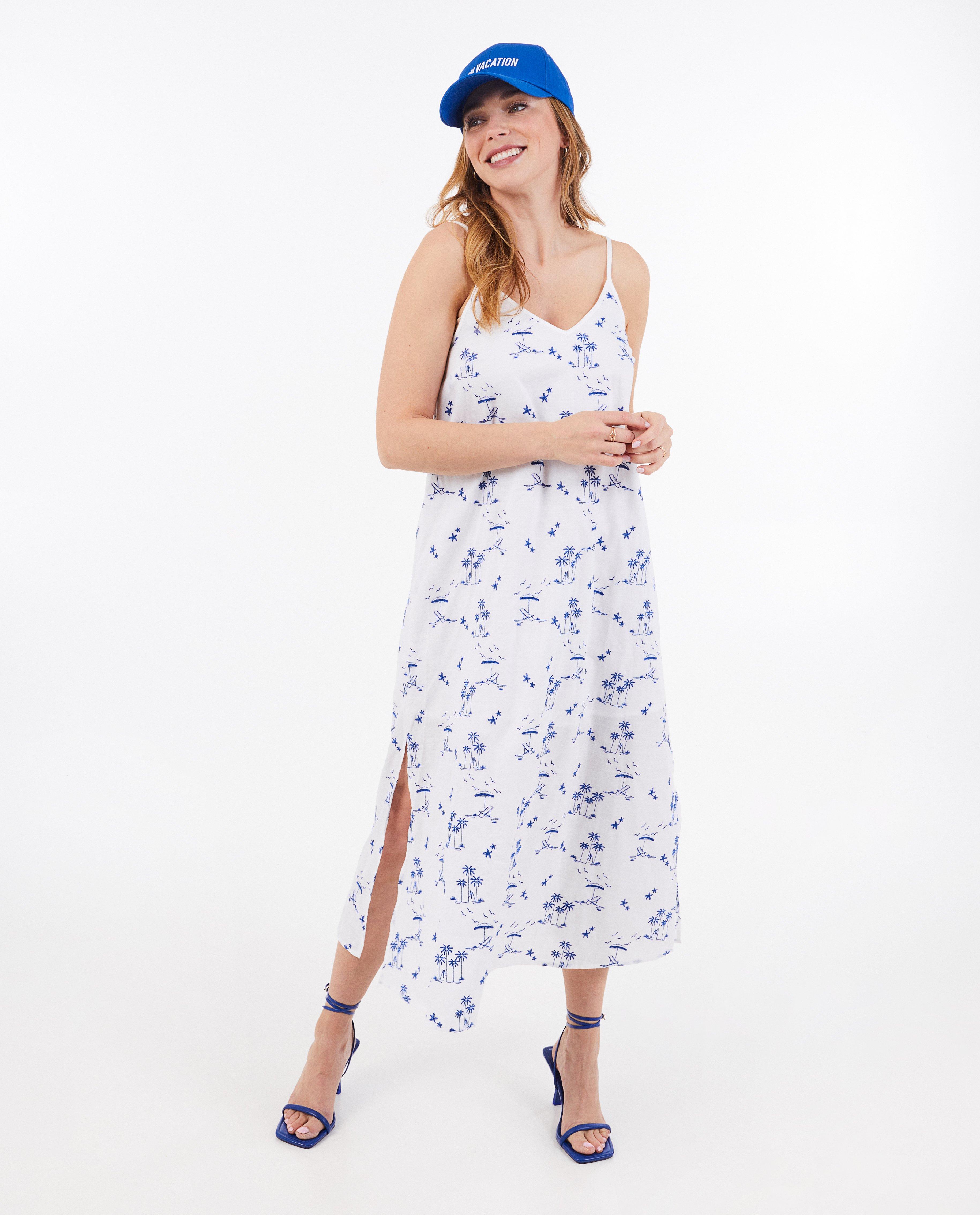 Rochie Sora cu model brodat alb