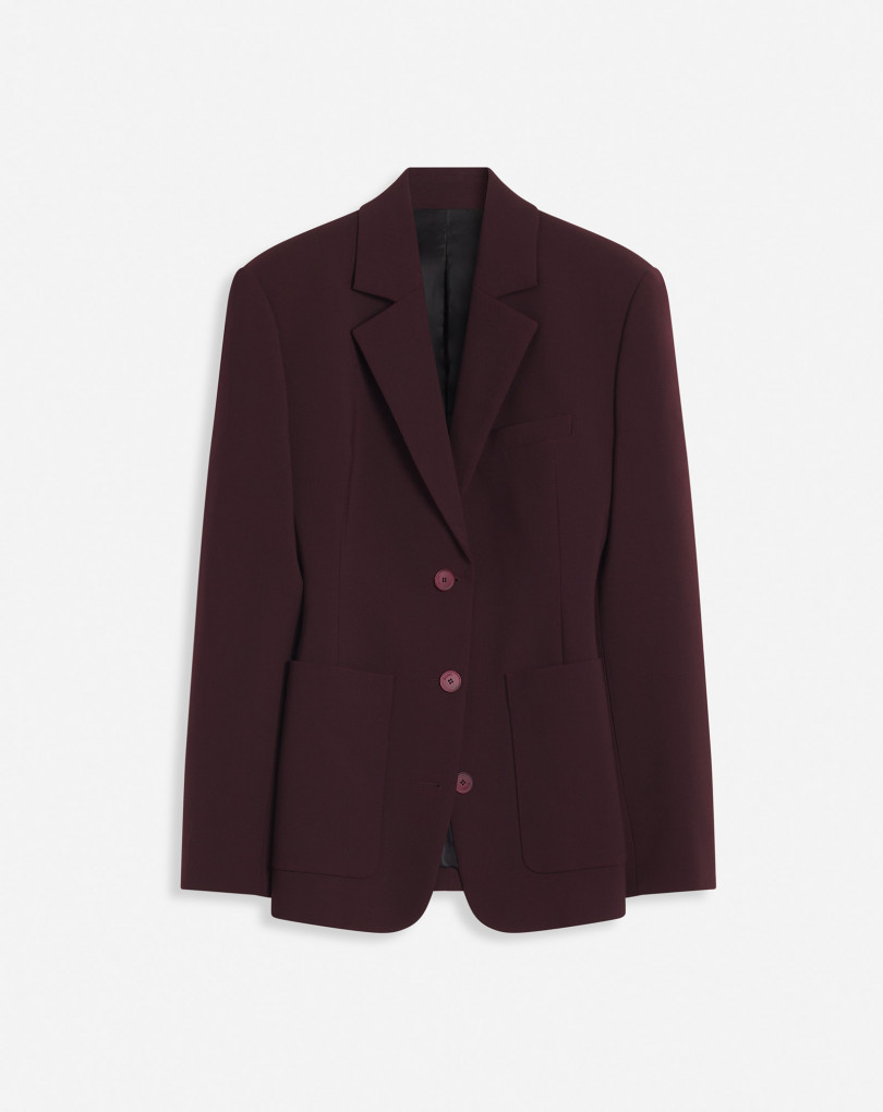 VESTE CEINTRÉE À SIMPLE BOUTONNAGE